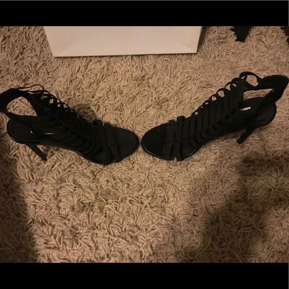 Steve Madden Stretche Black Multi Heels Sandals - Picture 4 of 5